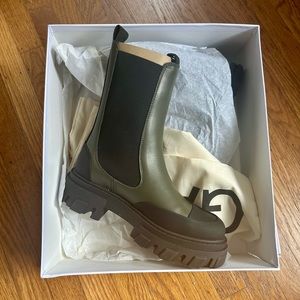 GANNI Mid-Calf Chelsea Boot - leather upper size 38